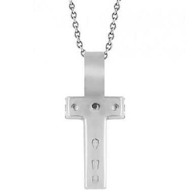 White 14K White Solid Gold Womens Small Diamond Cross Pendant 0.25 Ctw